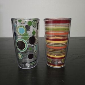 Fiesta Tervis Dots & Striped Tumblers 16 oz